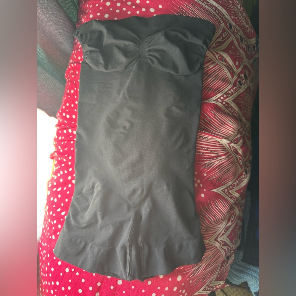SKIMS Black Strapless shortie bodysuit